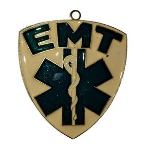 Vintage Handmade Stained Glass Vintage EMT Suncatcher Ornament Caduceas Symbol